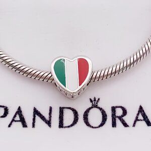 Pandora Italy flag charm Love Heart Charm